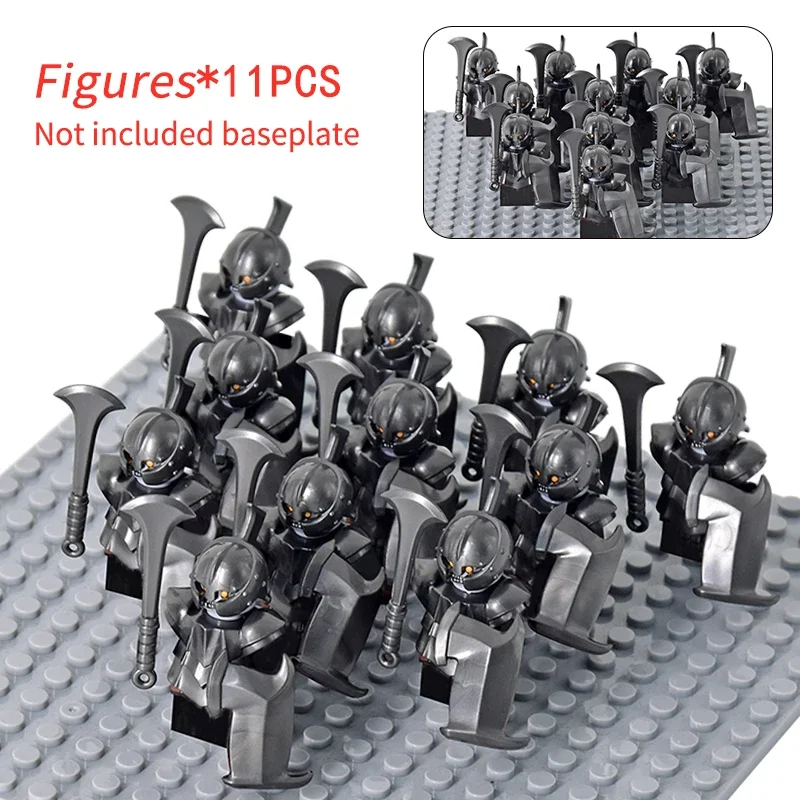MOC Medieval Dwarf Warrior Elves Knights lotr Figures Building Blocks Accessories Armor Shield Weapon DIY Toys For Children gift 4