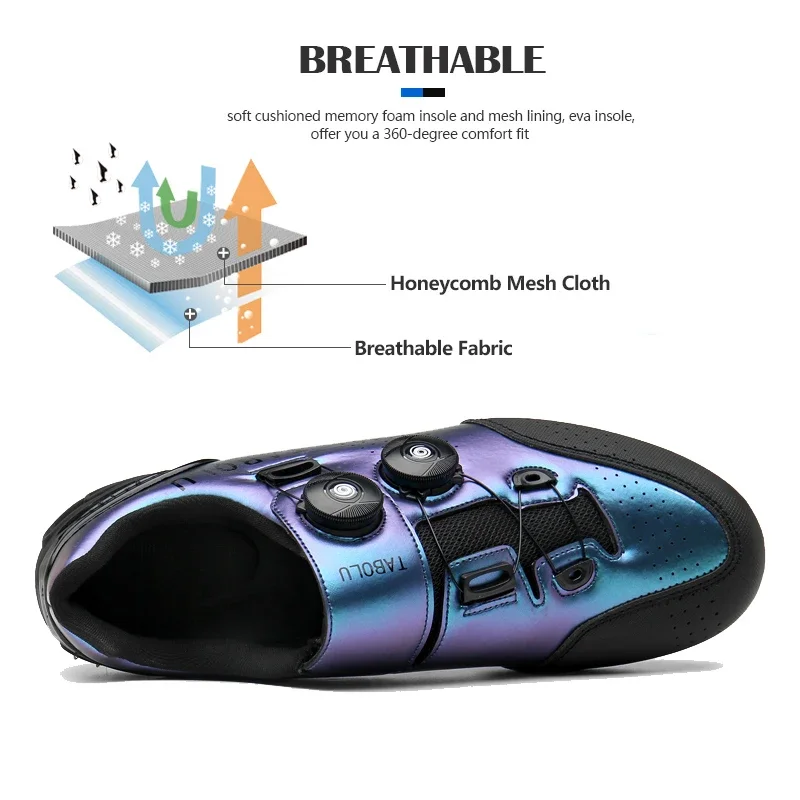 Cycling Shoes Men Women Speed Cycling Sneaker SPD Mountain Bike Footwear MTB Racing Shoes Flat Route Cleat Road Bike Shoe