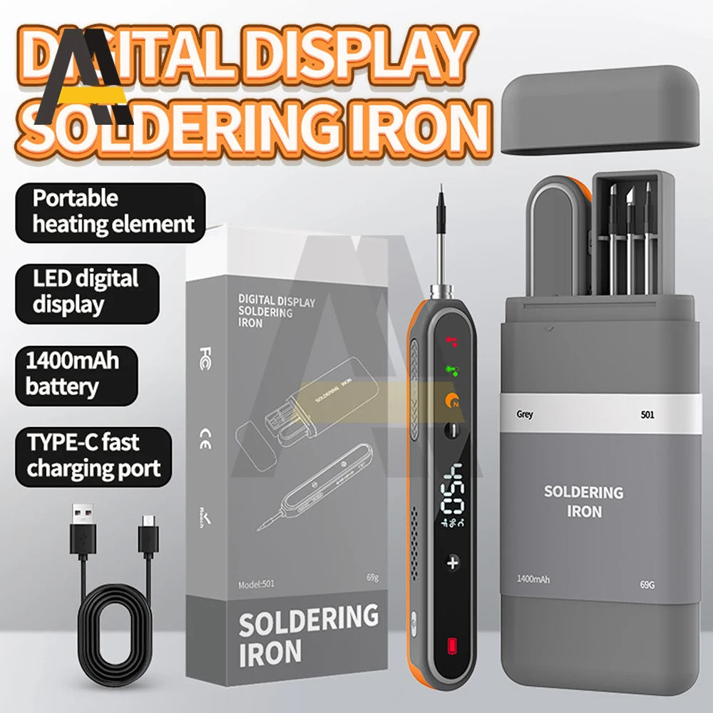 Fer à souder sans fil 80W LCD Type-C réglable 180-480°C pour modélisme