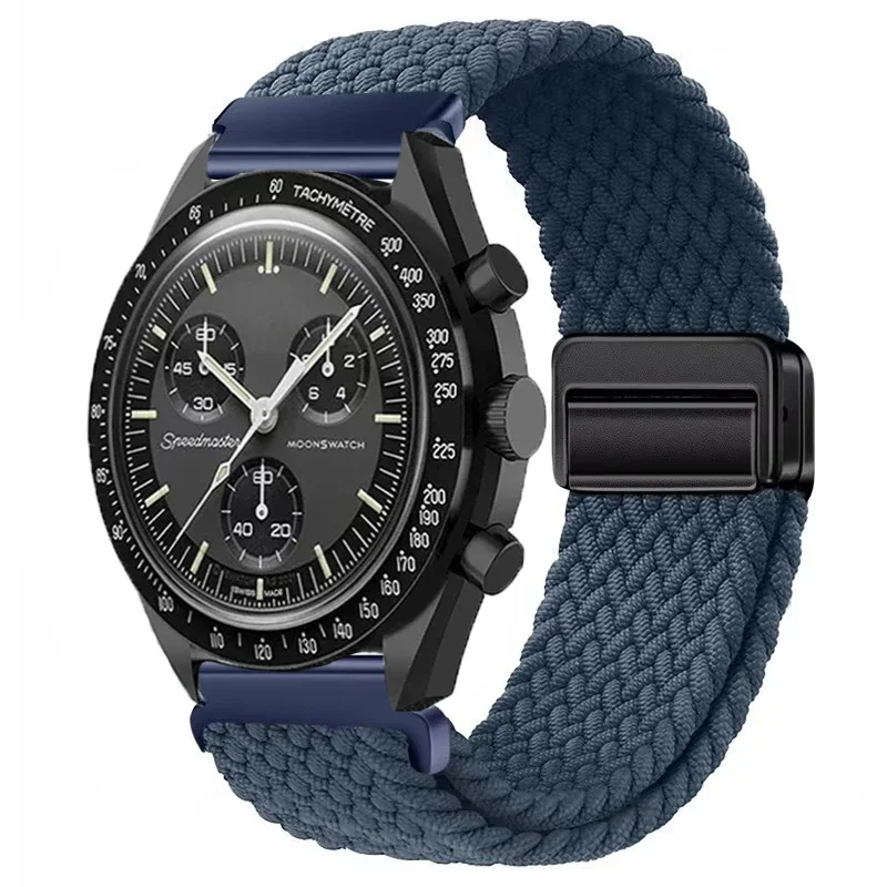 Universal Nylon Loop Strap - 22mm, Magnetic Weave Bracelet, 20mm Adjustable Band