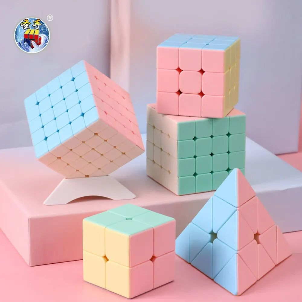 SENGSO 스피드 큐브 스티커리스 매직 큐브, 3x3 마카롱 시리즈, 전문 퍼즐 하이 퀄리티, 어린이 피젯 장난감