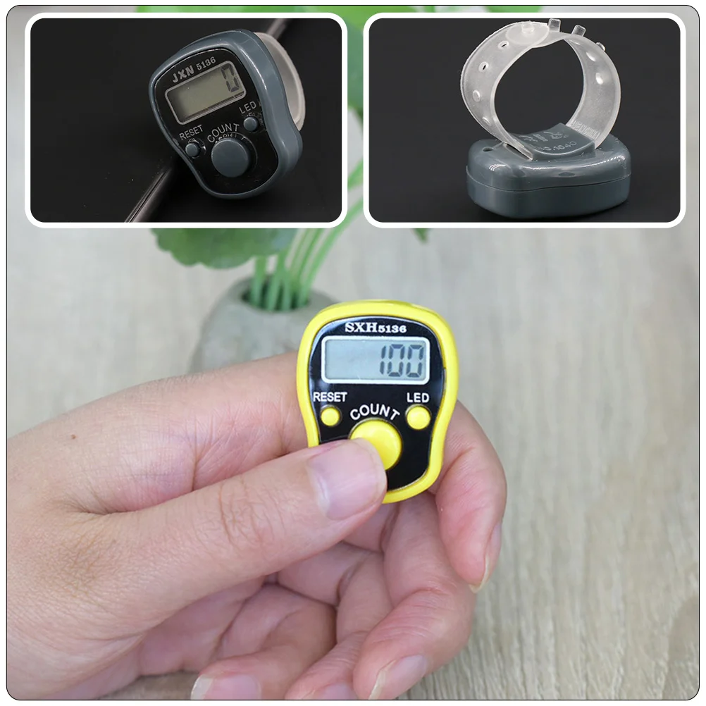 Digital Display Finger Hand Tally Counter Electronic Swimming Pool Ring Lap Hand Held Knitting Row Counter Clicker Plastic