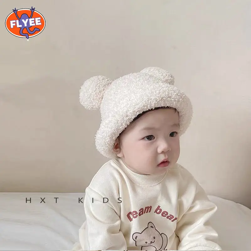 Baby Hat Cartoon Bear Ear Boy Girl Hats Beanie Infant Toddler Cap Bonnet Kids Caps Male Knitted Plush Cap for Girls Boys Hat