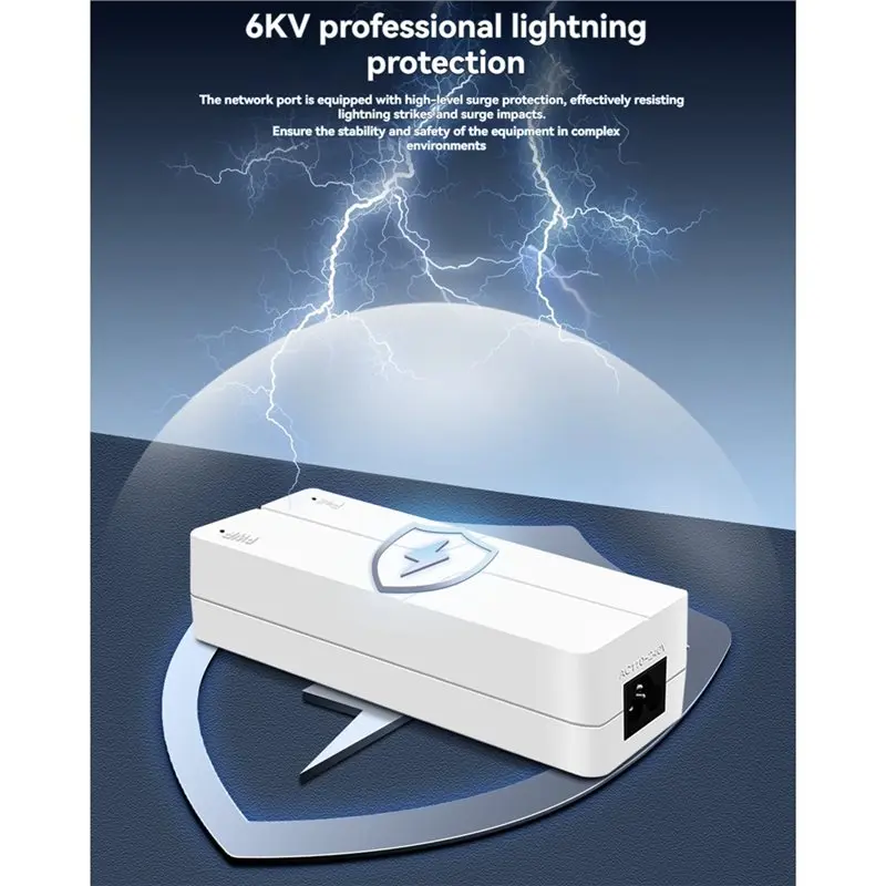 30W 2.5G POE 인젝터 기가비트 이더넷 Poe 어댑터 스위치/카메라 전원 공급 장치용 듀얼 포트 10/100/1000/2500Mbps