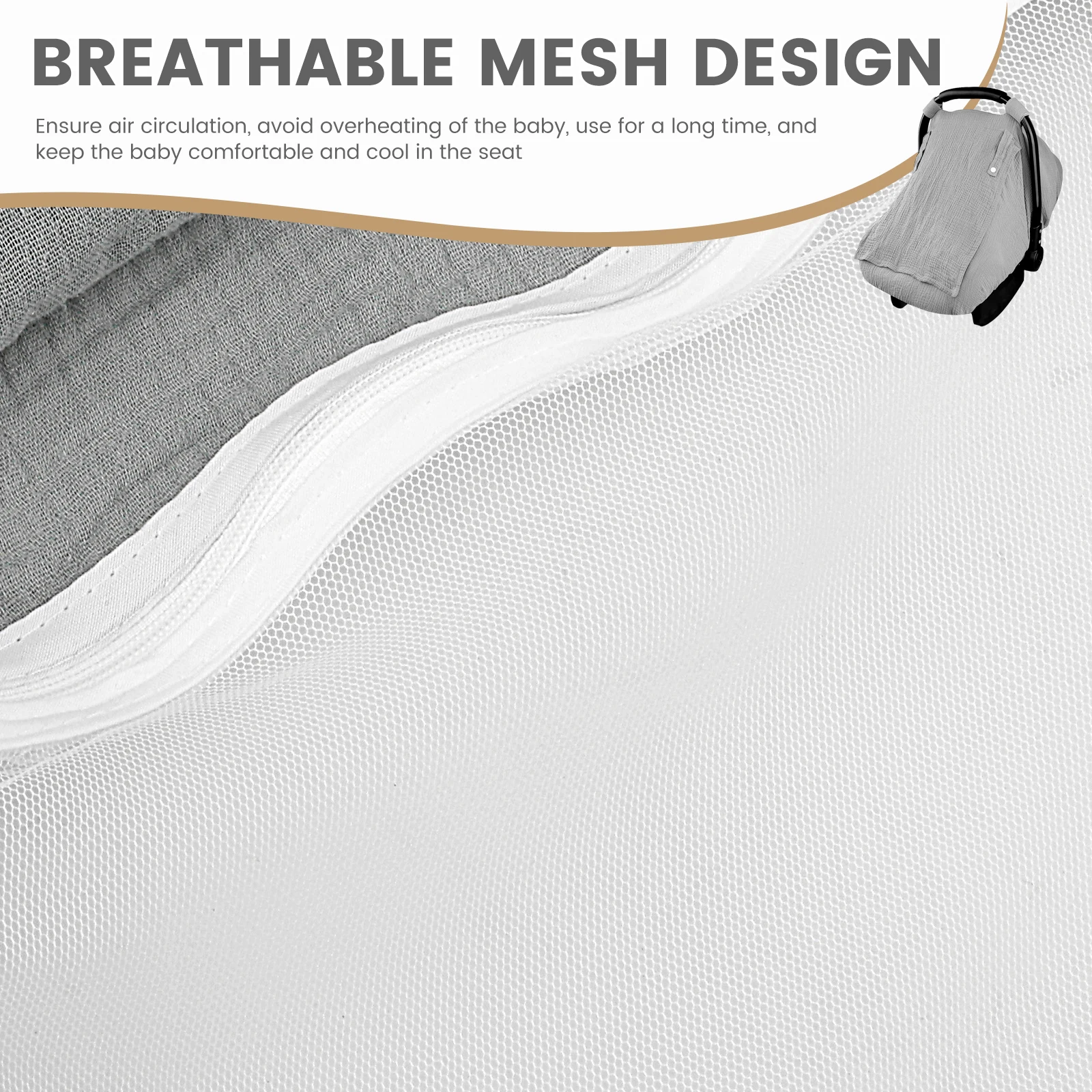 Description Picture 6 of itemBaby Car Seat Cover Universal Baby Stroller Accessories 3 Modes Windproof Infant Carrier Canopy with Two Way Zipper for Travel