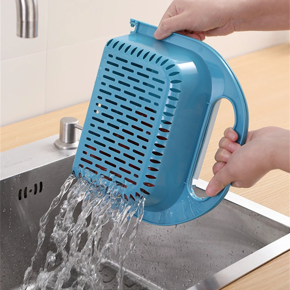 Foldable Drain Basket Plastic Vegetable Washing Basin Kitchen Fruits Drain Basket Household Dish Washing Basket Kitchen Tools