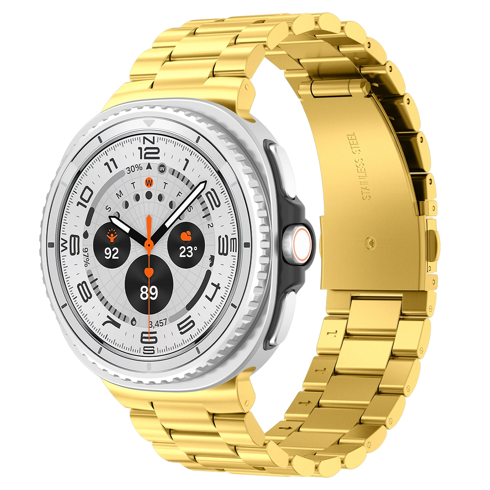 حزام من الفولاذ المقاوم للصدأ لساعة سامسونج جالاكس...