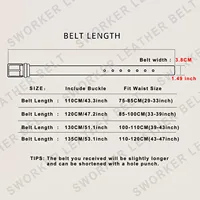 Винтажный мужской ремень из натуральной кожи с однотонной латунной пряжкой, повседневный ремень с пряжкой и подарочной коробкой, утолщенная итальянская воловья кожа — изображение 3