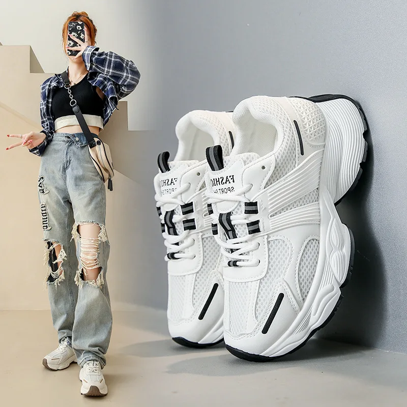 

Women Leisure Sneakers Outdoor Mesh Soft Bottom Sport Shoes Vintage Solid Slip on Breathable Shoes Sneakers Women Zapatos Mujer