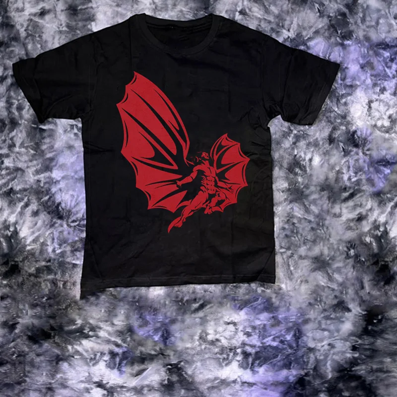 

Angel Demon Anime Print T Shirt Men Vintage 100% Cotton Gothic Clothing Top T Shirt Harajuku 2022 Streetwear Hip Hop Men T Shirt