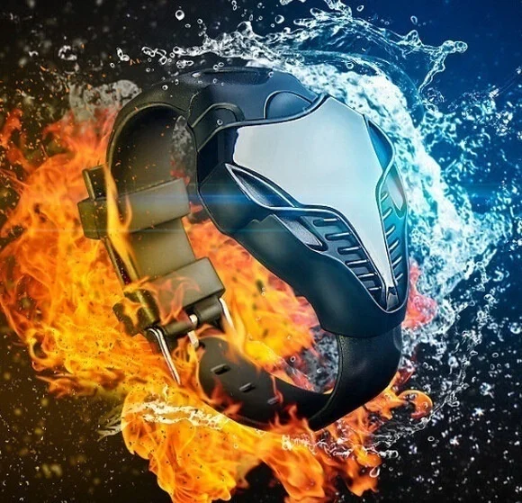 Hot Style LED Digital Watch Men Wathces Colorful Silicone Triangle Dial Snake Head Sports Wristwatch Arm Band Jewelry Decor