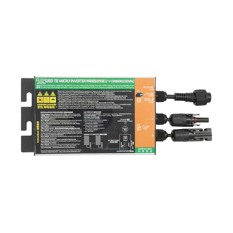 

Waterproof 500W MPPT Solar PV Grid Tie Micro Inverter GMI series Input18V-50V DC Output 120V-230V IP 65