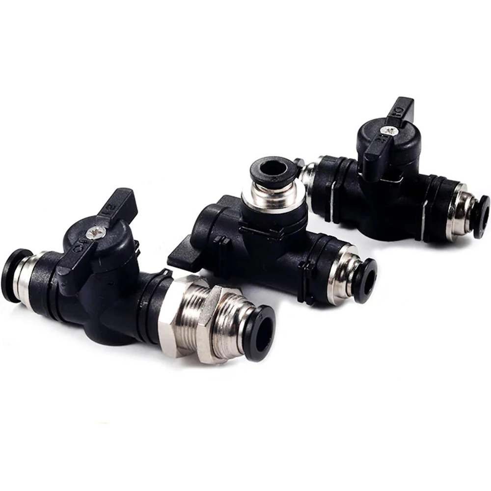

BUC BUL BUM 4 6 8 10 12mm Pneumatic Fitting Quick Connector Air Tube Connector Manual Valve Steering Switch Manual Ball Valve