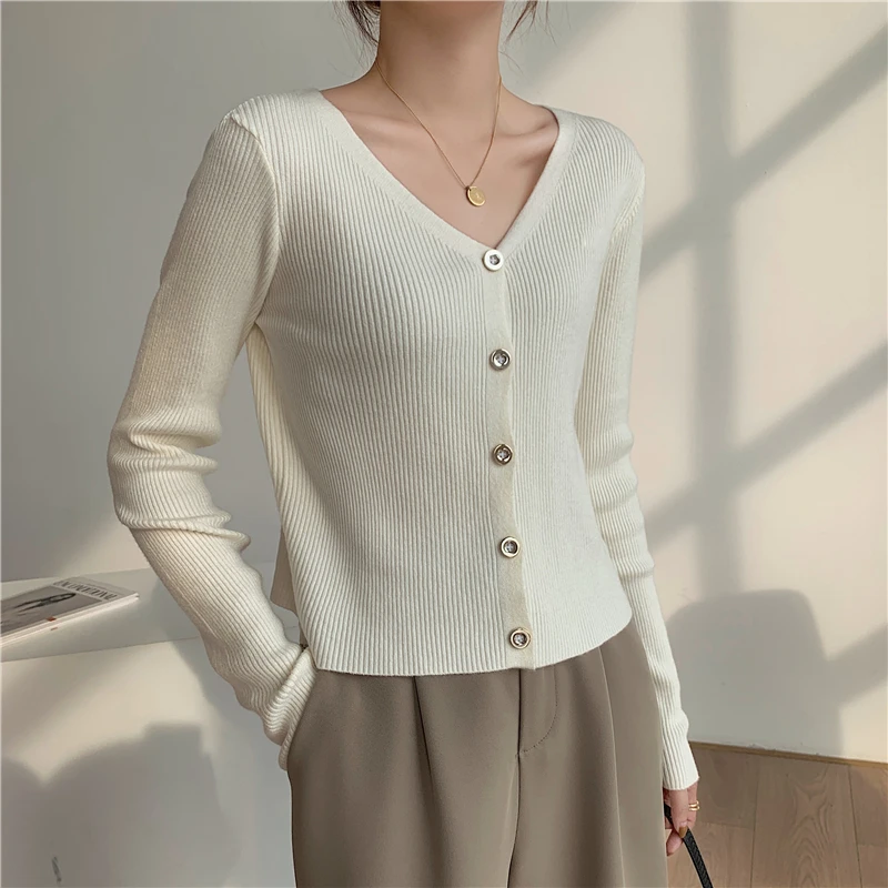 Croysier Cardigan 2021 Fashion Clothes Women Autumn Winter V Neck Long Sleeve Casual Sweater Button Up Knitted Cardigan Sweaters oversized sweaters Sweaters
