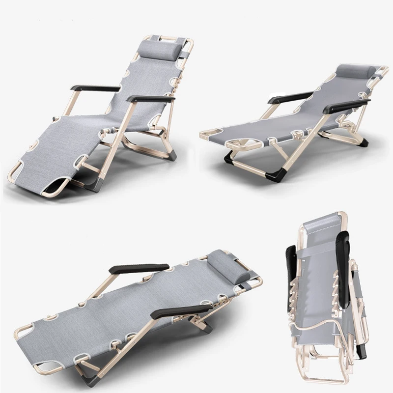New folding lounge chair office lunch break nap bed beach portable leisure balcony household single back sofa folding bed