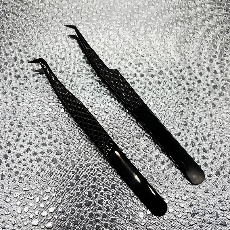 Description Picture 3 of item2pcs Eyelash Tweezers Set For Eyelash Extension Lash Eyebrow Excellent Closure Make Fans Boot isolation Professional Makeup Tool