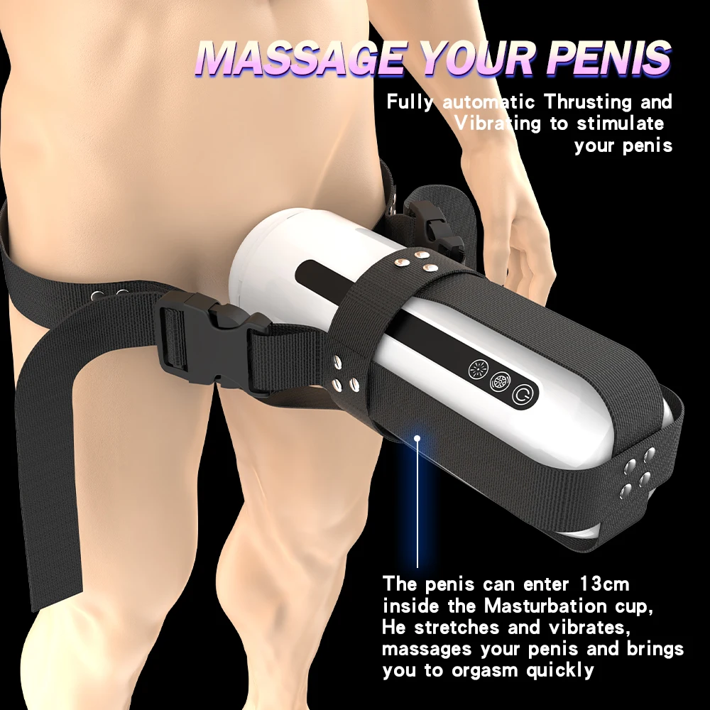 Electric Wearable Telescopic Masturbator Cup For Men Vibration_voghion.com