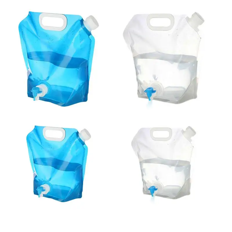 Sac d'eau Pliable Eau,Bidon d'eau Poche d'eau Portable, 5L/10L Réservoir d'eau Pliable pour Camping Randonnée Pique-Nique, Barbecue(Size:10L-2PCS,Color:Bleu