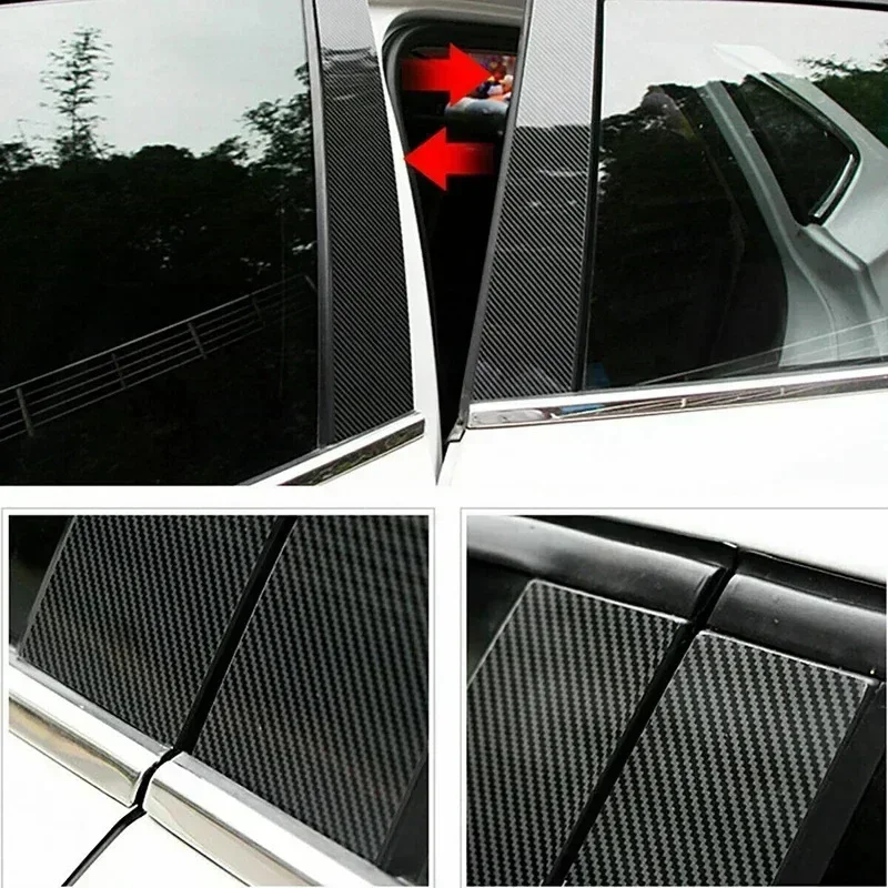 

8 шт. комплекты отделки столбов автомобиля для Subaru Forester 2013-2017 2018 углеродное волокно черные автомобильные наклейки для наружной панели окна