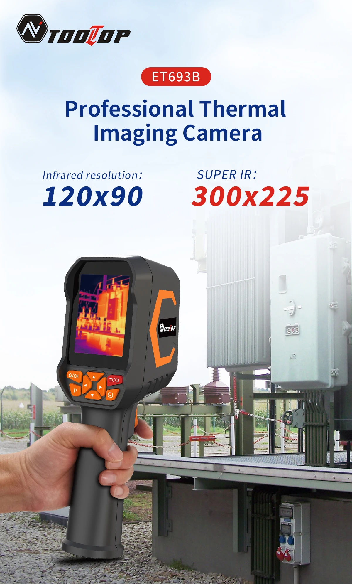 ET693B Super IR 300*225 Thermal Imaging Camera 120*90 Infrared Sensor -20~550℃ T
