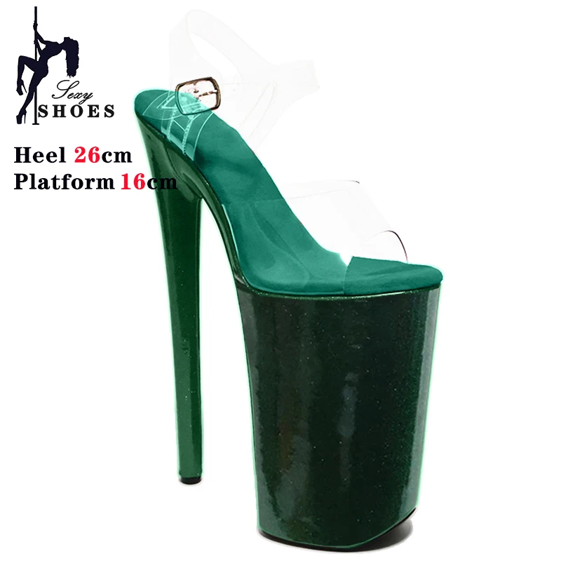 10Inch/26cm Crystal Upper Girl High Stripper Heels Wrap Platform Sandals Open Toe Pole Dance Shoes Women Sexy Fetish DRESS Shoes