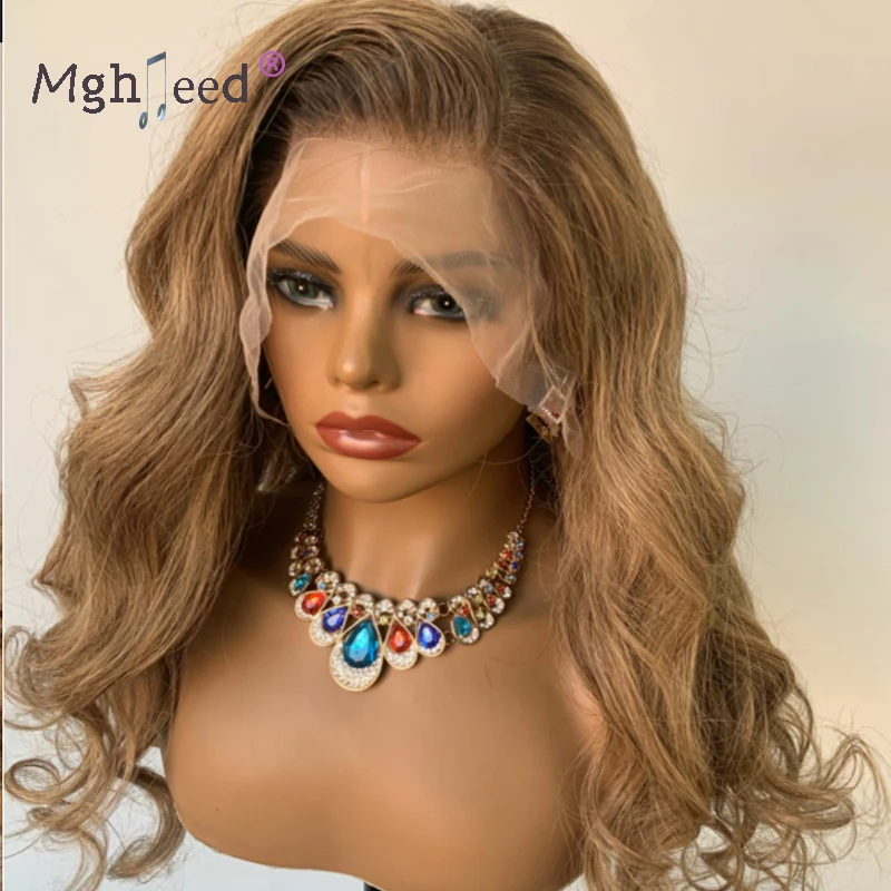Full lace Honey Blonde Natural Wave Glueless Human Hair Wigs 130 Density With Baby Hairs and Preplucked Natural Hairline