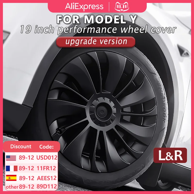 Hub Cap Car Replacement 4PCS 19 Inch for Tesla Model Y,wheel hub covers,wheel hub caps