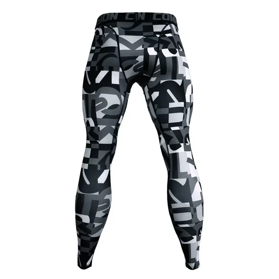 Running Pants Compression Leggings Men's High Elastic Tight Breathable Slim Fitting Comfortable Moisture Wicking Casual Sports