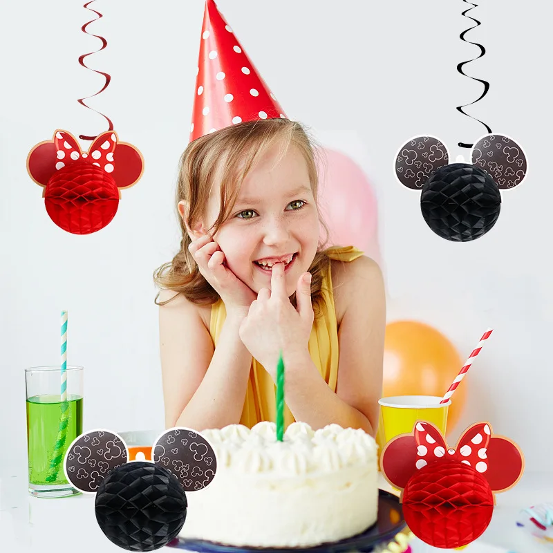 

Украшение для вечеринки в честь Дня Рождения Диснея Микки Маус натягивающий флаг Микки Маус натягивающий сотовый шар Вечеринка спиральный кулон