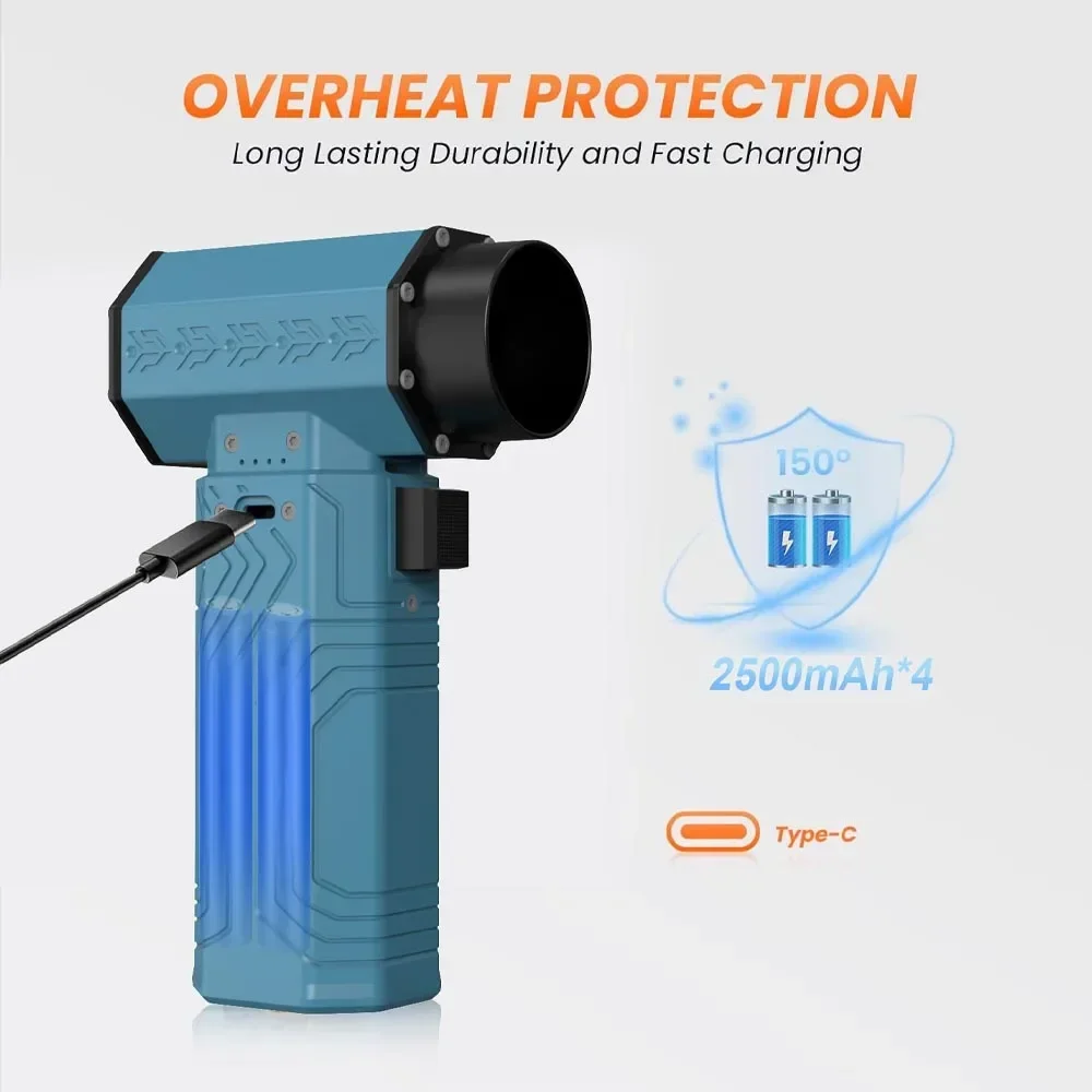 880000RPM Powerful  Mini Turbo Jet Fan Air Blower ,10000mAh 600g Thrust 70m/s Wind Brushless Duster leaf Removal Dryer keyboard