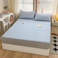 2025 new Class A solid color simple summer cool silk ice Doudou mat mattress fully enclosed and machine washable 1