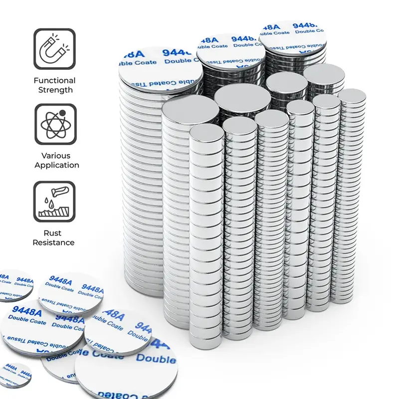 Super Powerful Magnet Neodymium With double-sided adhesive Magnet Round NdfeB N35 Strong Permanent Magnetic imanes Refrigerator - Image 3