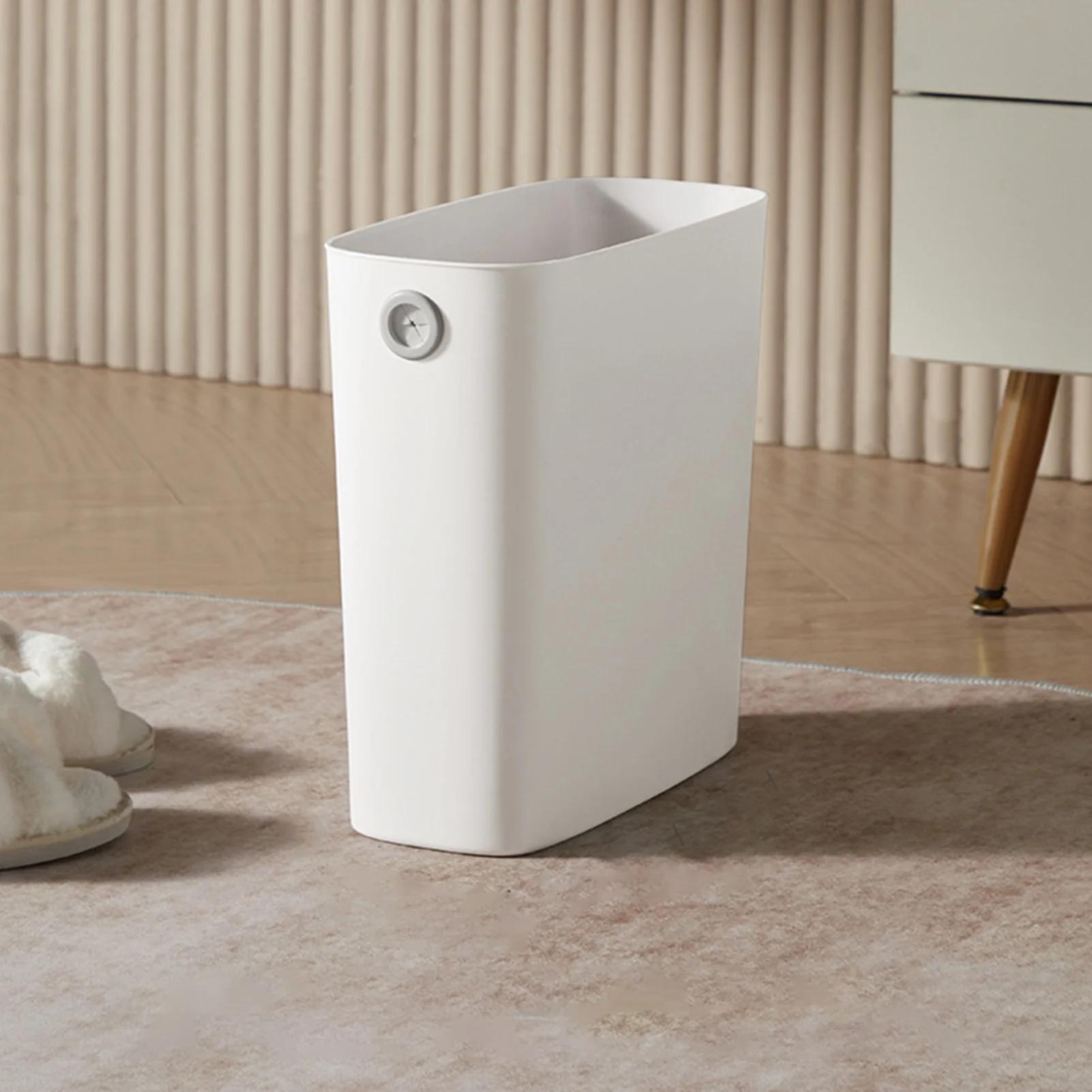Compact Plastic Wastebasket with Open Top