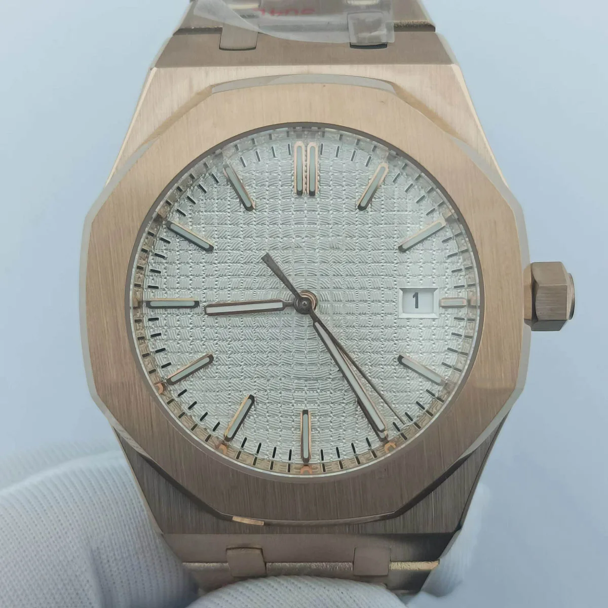 

42mm NH35 Butterfly Buckle StrapMen's Watch Watch Case Transparent Bottom Watch for NH35/NH36 Movement Accessory