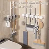 Mop Clamp Storage Rack Wall-mounted Perforation-free with 5pcs Hook Fixed Rack Bathroom Kitchen Door Cleaning Tool Storage Rack 1