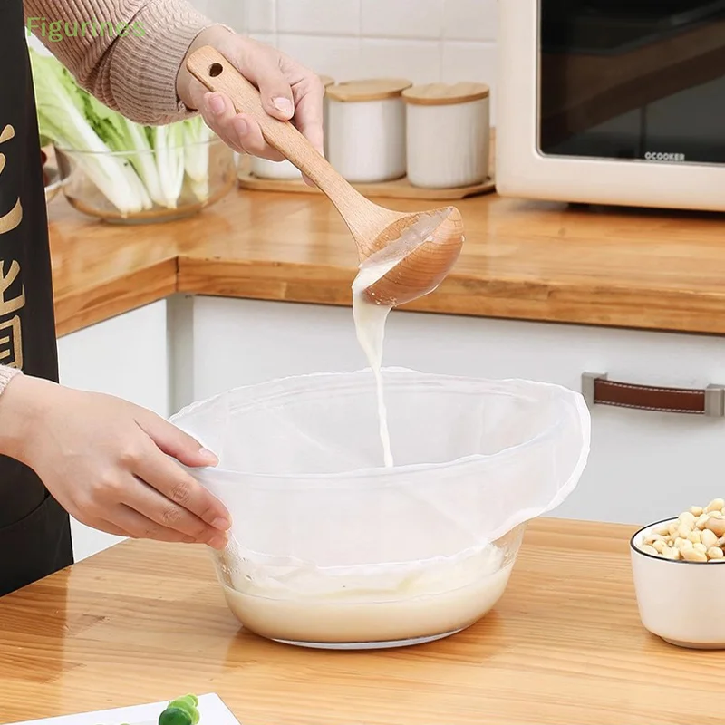 

1Pc Soy Milk Filter Net Bag Nylon Liquid Filter Net Bag Milk Coffee Filter Net Bag Reusable Squeeze Mesh Kitchen Tool
