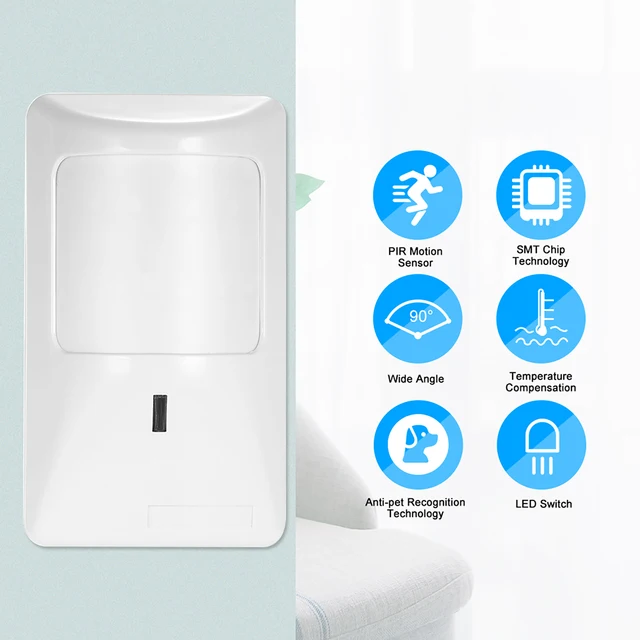 2pcs Sensor Anti-Pet PIR Motion Sensor Wired Alarm Dual Infrared Detector Pet Immune For Home Burglar Security Alarm System 2