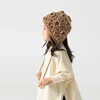 Vintage Flower Kids Hat Autumn Winter Openwork Flower Beanie Girl Hand Knitted Fringe Strap Ear Protection Princess Hat 4