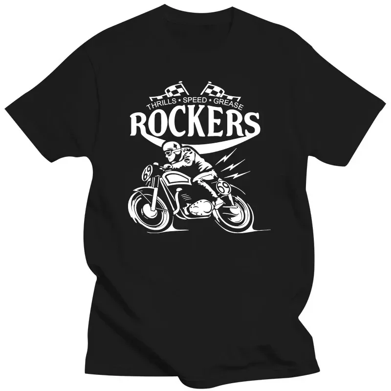 

Мужская футболка Rockers Cafe Racer, с коротким рукавом и воротником, мотоциклетная мода, один бренд Cb750, 2019