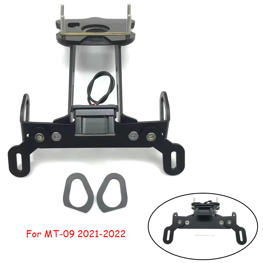 

Motorcycle Fender Registration Rear License Plate Holder Frame Bracket with LED Light For Yamaha MT-09 MT09 MT 09 2021-2022
