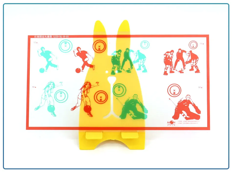 Fixed Red/Green Tranaglyph Vision Therapy Convergence Insufficiency Eye Training Device Stereo Training Cards Visual Correction