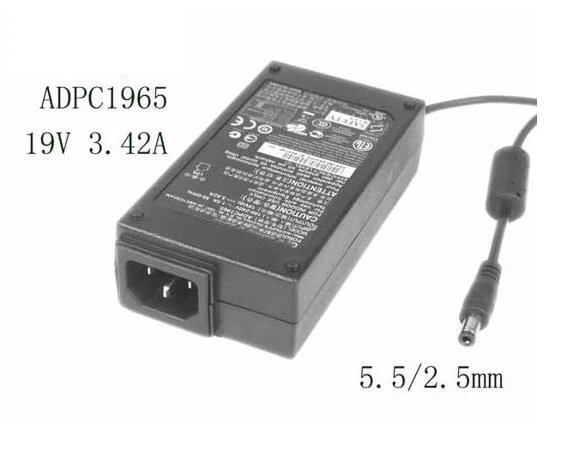 

Laptop Power Adapter ADPC1965, 19V 3.42A, Barrel 5.5/2.5mm, IEC C14