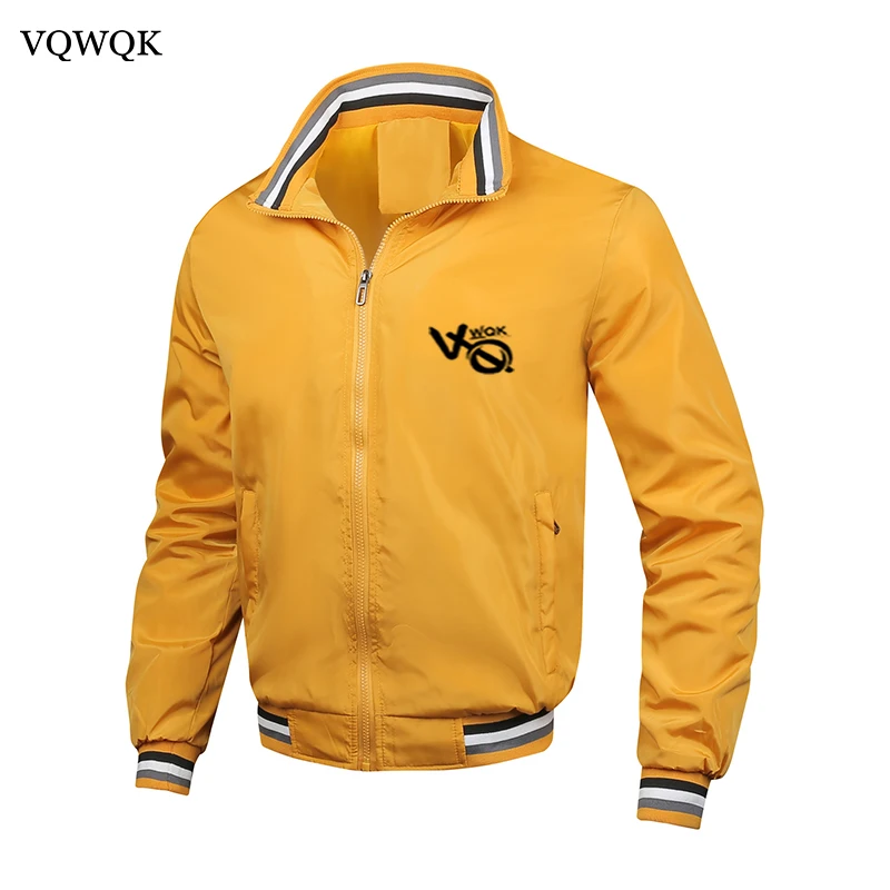 VQWQKhigh-quality Casual Embroidered jacket Men's autumn coat windproof Rainproof sportswear motorcycle jacket men's coat spr