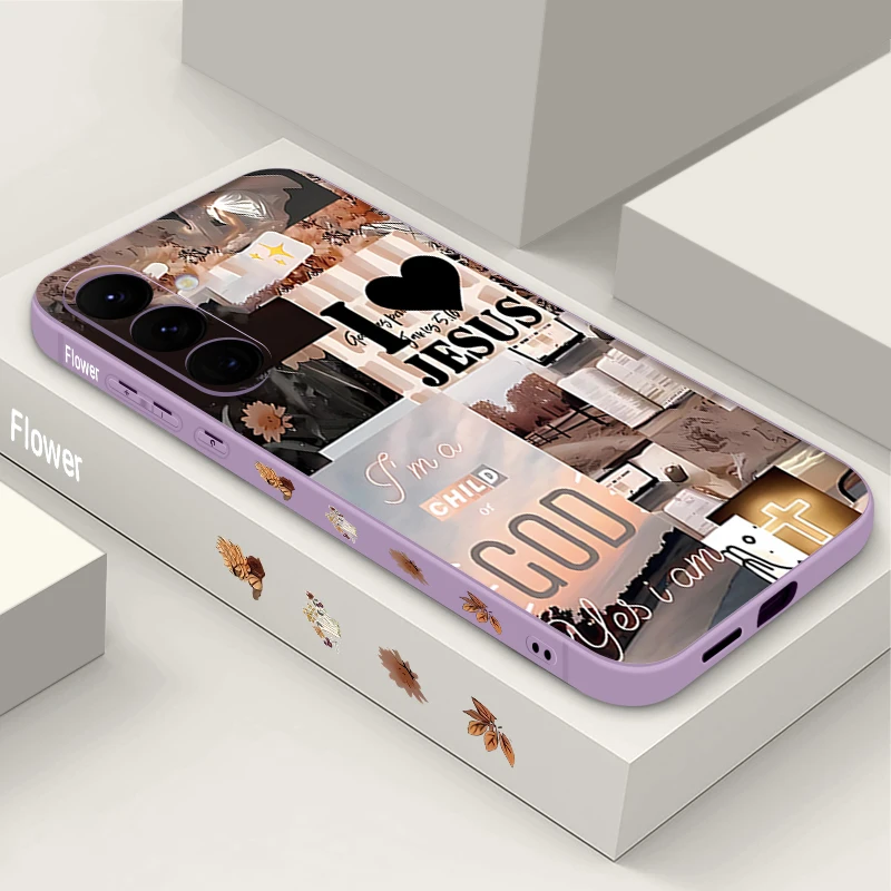 Divine Artistry Jesus Collage Pattern Soft Phone Case