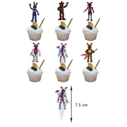 Five Nights at Freddy's Birthday Party Decoration Set - Themed Balloons, Tableware, and Banner (CupCake Topper - 24pcs)