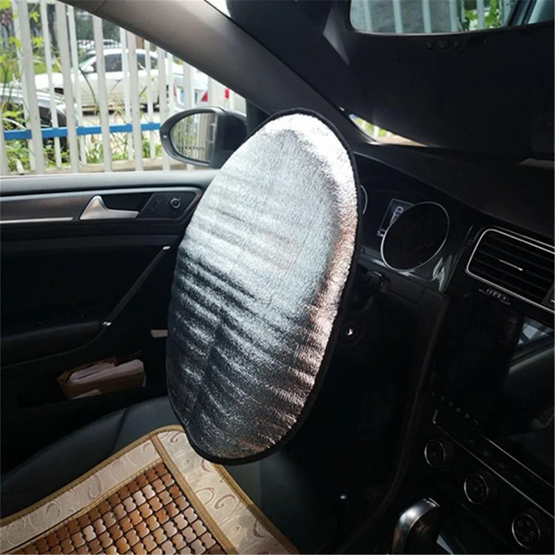 45x50cm Car Steering Wheel Anti-Heat Sun Shade Cover High Quality Silver Double Thick Sun-proof Anti-UV protect Parasol Shield car sunshade windshield sunshade windshield sun shade
