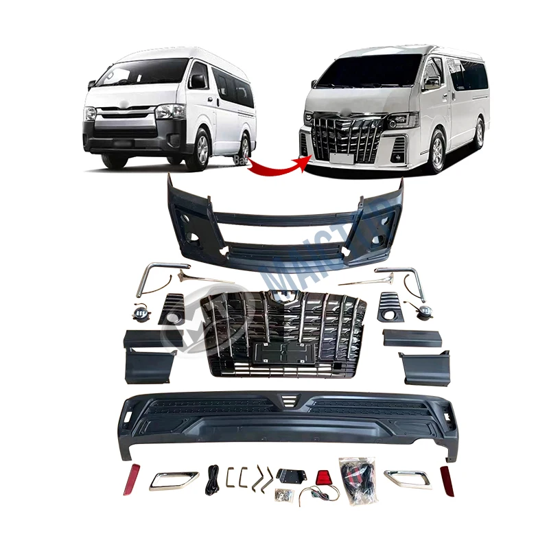 

Maictop Car Body Parts Modified Auto Front Rear bumper Bodykit For HIace Wide Body 1880 2013-2018 2019 2020 2021