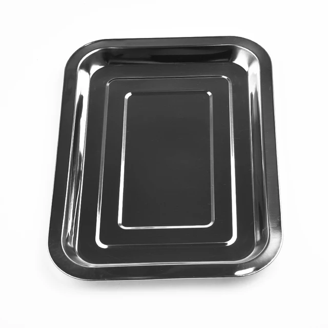 Stainless Steel Baking Tray Rectangle Baking Sheet Pan Non-stick Chips Basket Baking Dish For Toaster Oven Cookie Baking 6