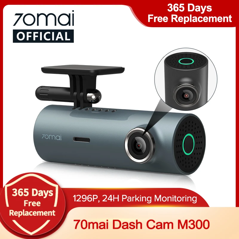  70mai Dash Cam M300 Видеорегистраторы для автомобилей 1296P Ночное видение 70mai M300 Cam Регистраторы 24 часа в сутки режим парковки WI-FI и App Управление 
