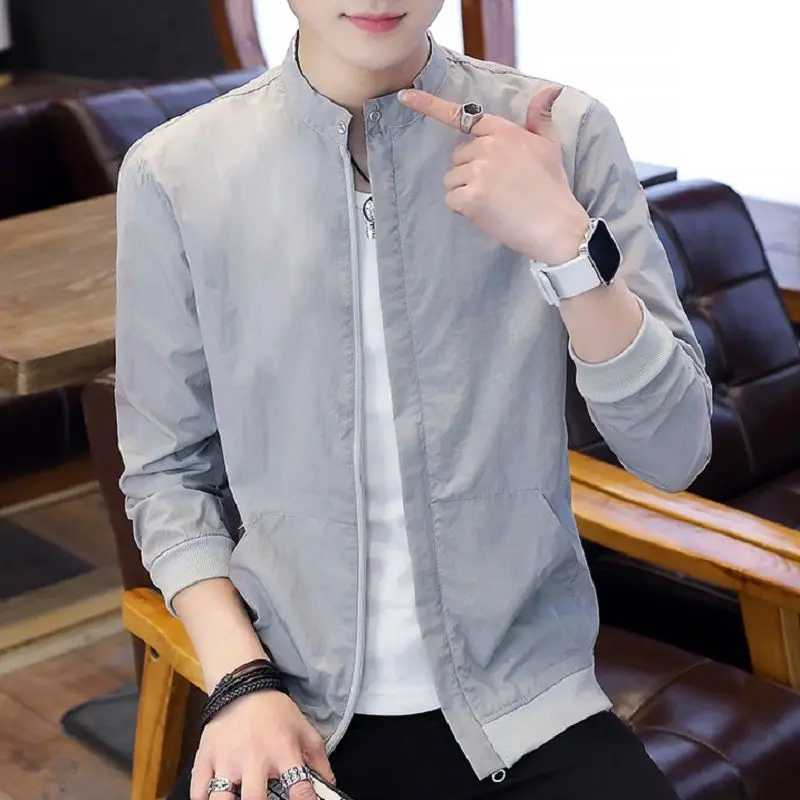 Spring Autumn New Korean Fashion Casual Simple Blouse Man Long Sleeve Solid Slim Streetwear Clothes Polyester Chic Gentmen Shirt